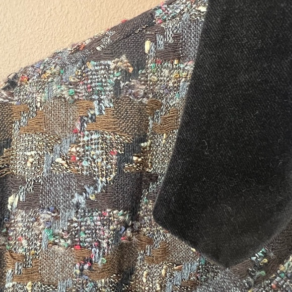 CARLISLE Women’s Vintage Boucle Blazer Wool Blend Unique Size 12 Quilted Long - Picture 4 of 5